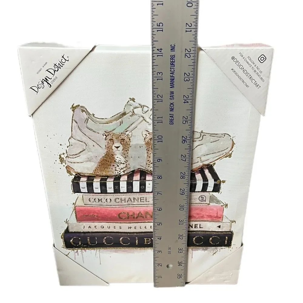 Design Canvas Sneakers Books Designer Animal‎ Print Decor Art